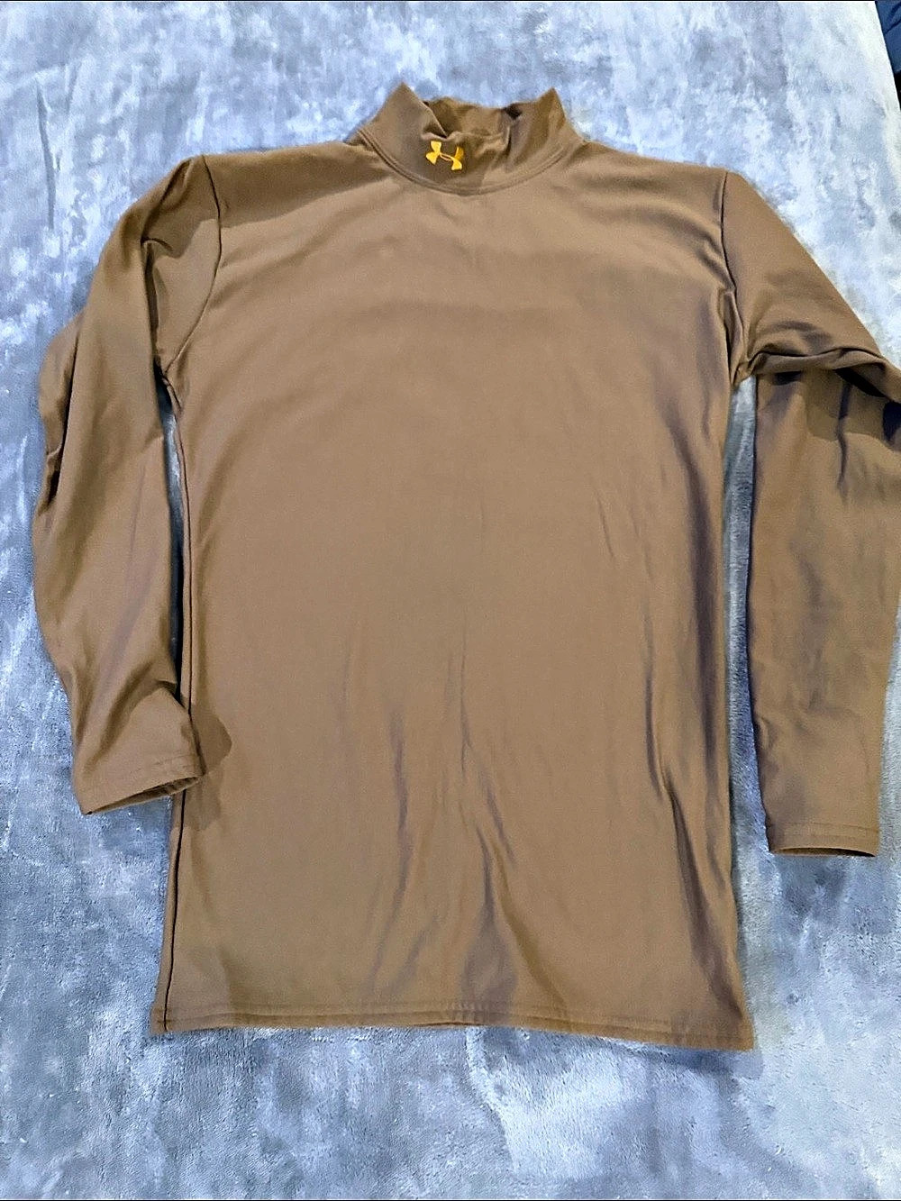 Under Armour ColdGear Compression Mock Neck Long Sleeve Shirt Brown